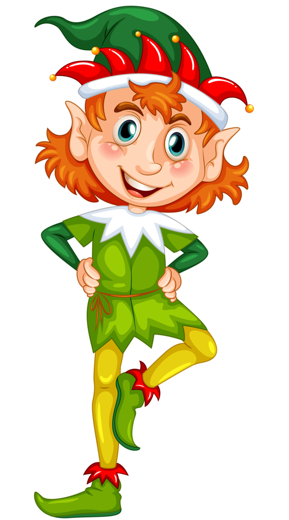 Transparent Cute Cartoon Christmas Elf for Christmas