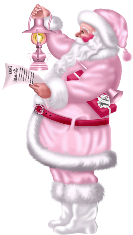 Transparent Santa Claus Christmas Christmas Card Pink Heart for Christmas
