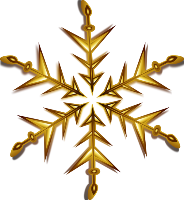 Transparent Snowflake Snow Gold Brass Christmas Ornament for Christmas