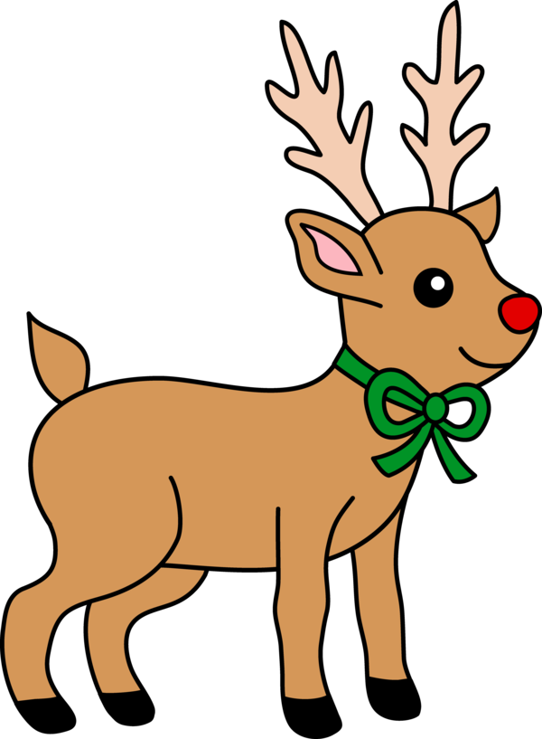 Transparent Rudolph Reindeer Santa Clauss Reindeer Wildlife Deer for Christmas