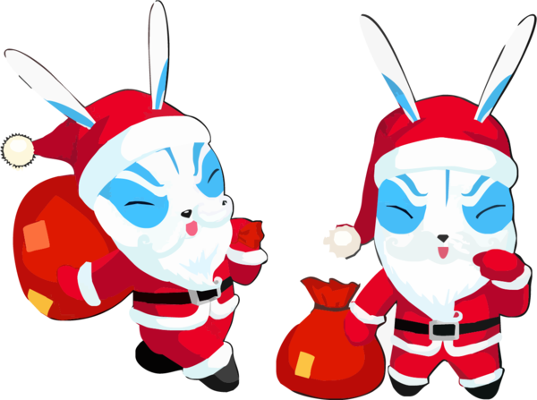 Transparent Santa Claus Rabbit Christmas Christmas Decoration Cartoon for Christmas