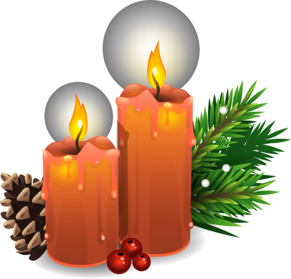 Transparent Orange Candle Christmas Ornament Decor Tree for Christmas