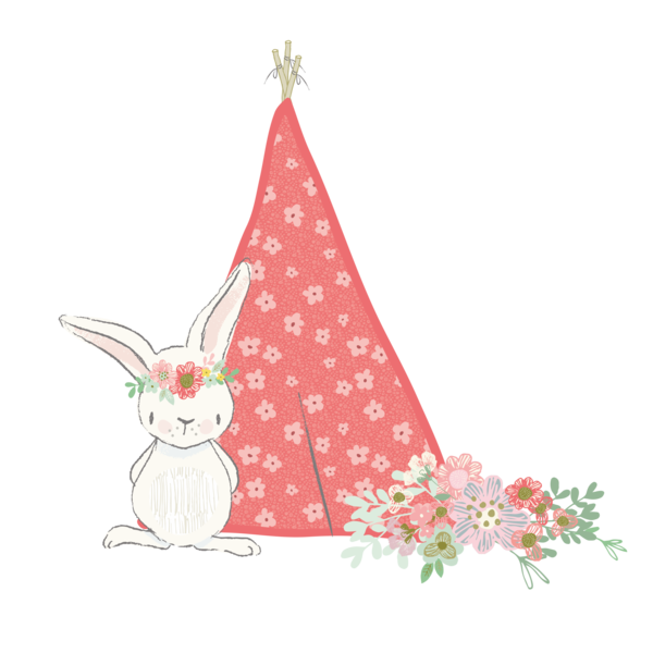 Transparent Happiness Easter Bunny Wish Pink Rabbit for Christmas