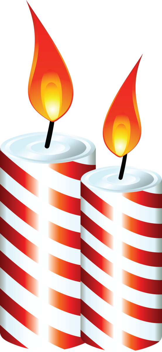Transparent Santa Claus Christmas Candle Orange Line for Christmas