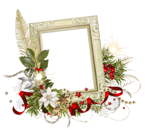 Transparent Picture Frames Borders And Frames New Year Flower Picture Frame for Christmas
