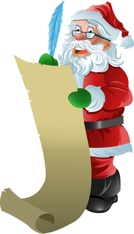 Transparent Santa Claus Santa Checking His List Christmas Day Cartoon for Christmas