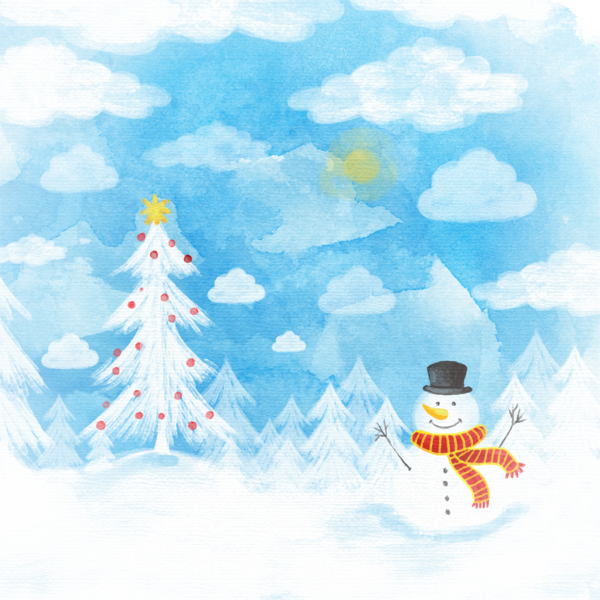 Transparent Snowman Winter Snow Blue for Christmas