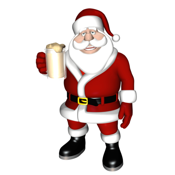 Transparent Beer Toast Santa Claus Christmas Ornament for Christmas