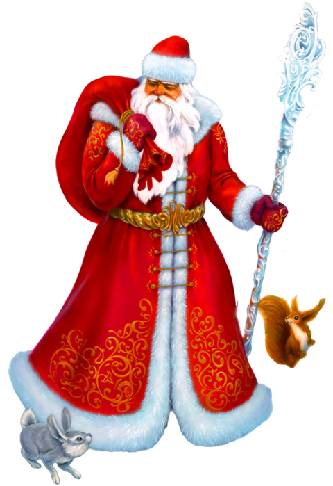 Transparent Ded Moroz Snegurochka Santa Claus Christmas Ornament for Christmas