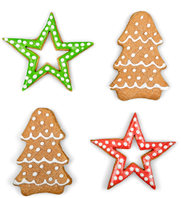 Transparent Stock Photography Frosting Icing Biscuits Star Christmas Ornament for Christmas