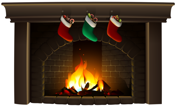 Transparent Santa Claus Fireplace Christmas Heat for Christmas