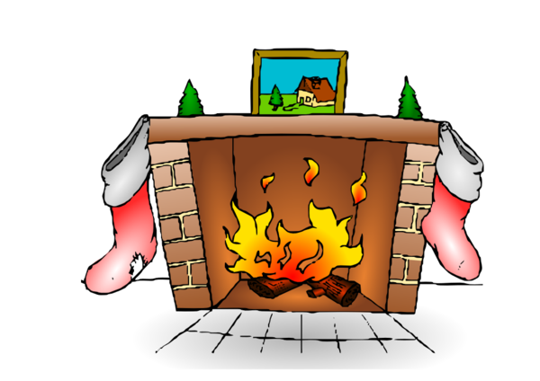 Transparent Christmas Stockings Fireplace Chimney Cartoon for Christmas
