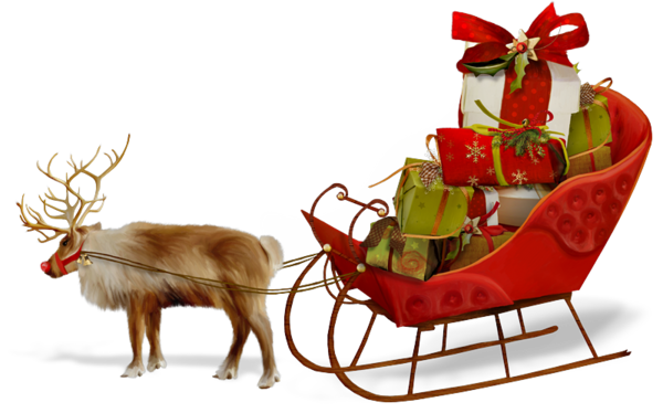 Transparent Santa Claus Reindeer Sled Deer for Christmas