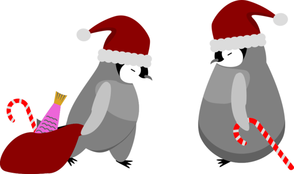 Transparent Bad Santa Penguin Christmas Day Santa Claus Flightless Bird for Christmas