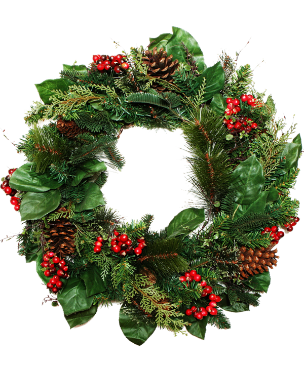 Transparent Wreath Christmas Crown Evergreen Pine Family for Christmas