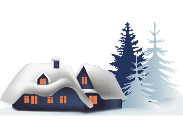Transparent Snow Winter House  for Christmas