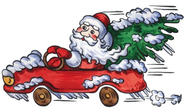 Transparent Santa Claus Ded Moroz Car Christmas for Christmas