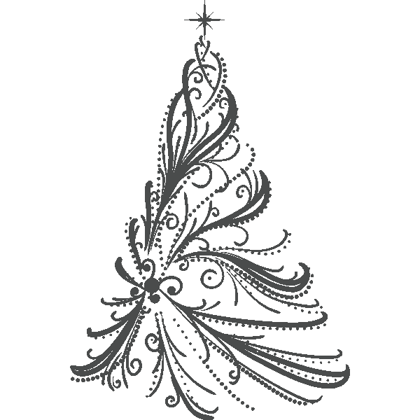 Transparent Christmas Tree Christmas Day Drawing Black And White for Christmas