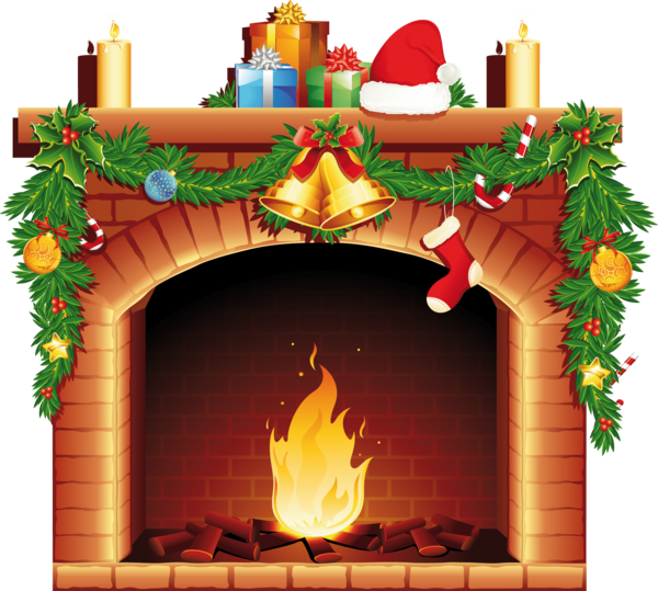 Transparent Santa Claus Fireplace Christmas Day Hearth Christmas Stocking for Christmas