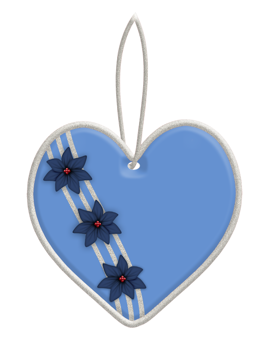 Transparent Cobalt Blue Christmas Ornament Blue Heart for Christmas