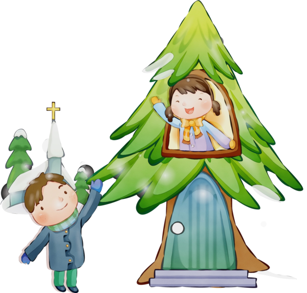 Transparent Cartoon Christmas Tree Tree for Christmas