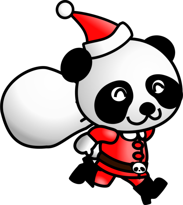 Transparent Giant Panda Santa Claus Red Panda Ladybird Black And White for Christmas