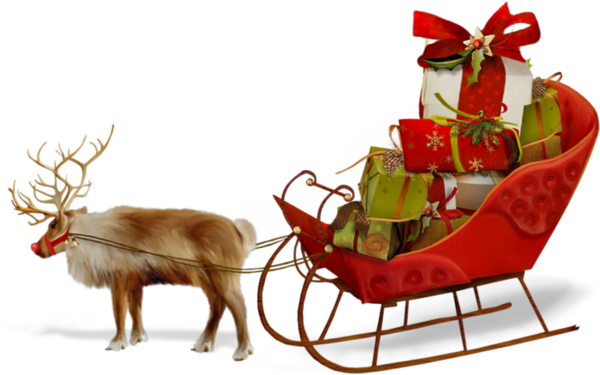 Transparent Santa Claus Reindeer Père Noël Deer for Christmas