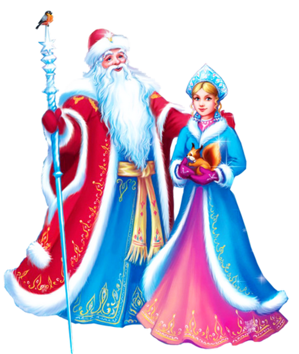 Transparent Ded Moroz Snegurochka New Year Christmas Ornament Doll for Christmas