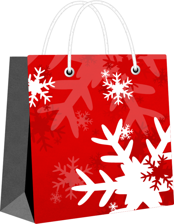 Transparent Paper Bag Handbag Red Christmas Ornament for Christmas
