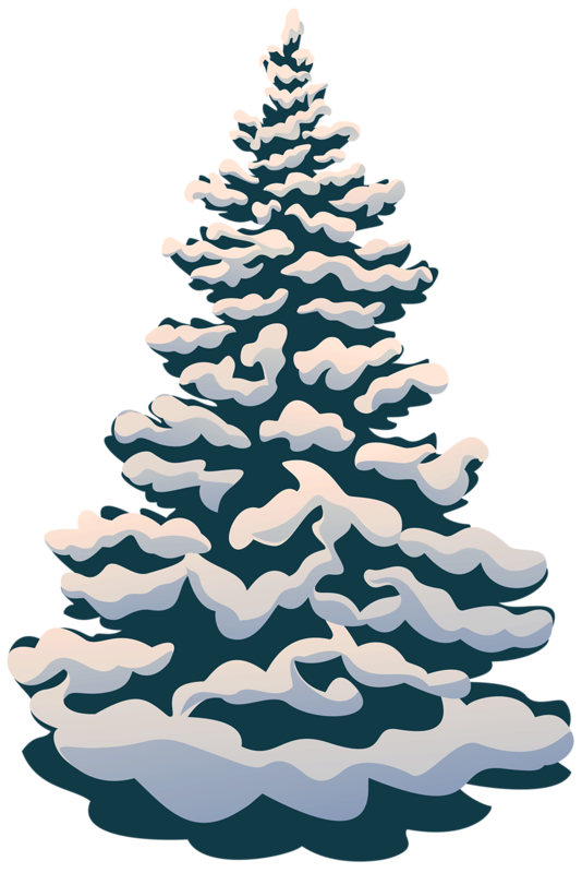 Transparent Cartoon Winter Snowman Fir Pine Family for Christmas