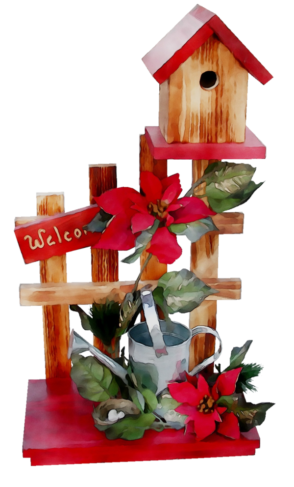 Transparent Gift Floral Design Christmas Ornament Birdhouse Bird Feeder for Christmas