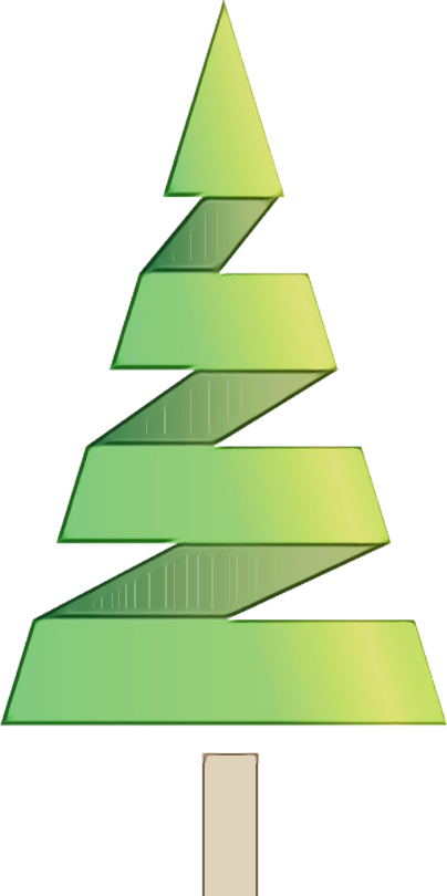 Transparent Green Christmas Tree Diagram for Christmas
