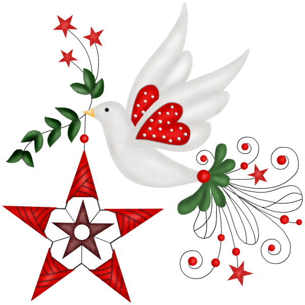 Transparent Rock Dove Columbidae Bird Heart Christmas Ornament for Christmas