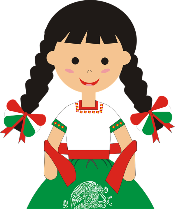 Transparent Mexico Child China Poblana Play Holiday for Christmas