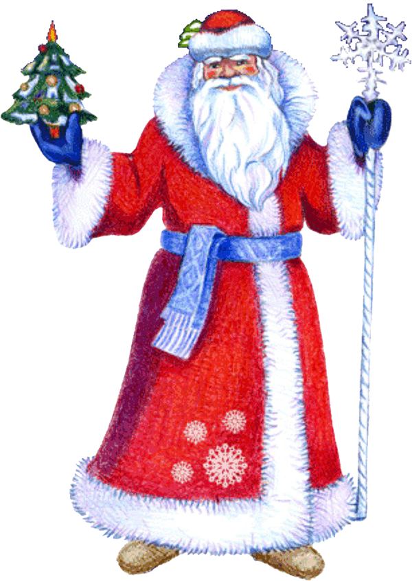 Transparent Ded Moroz Santa Claus Snegurochka Christmas Ornament Decorative Nutcracker for Christmas
