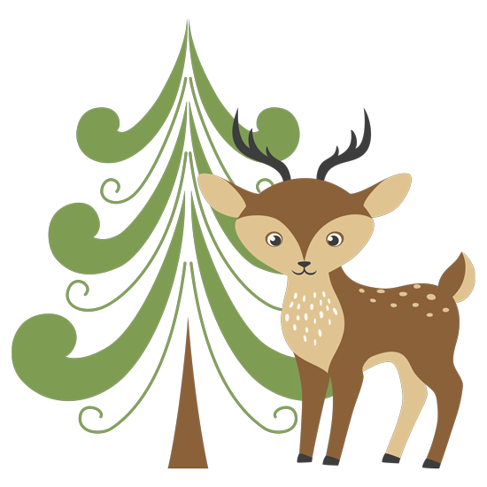 Transparent Reindeer Forest Paper Deer for Christmas