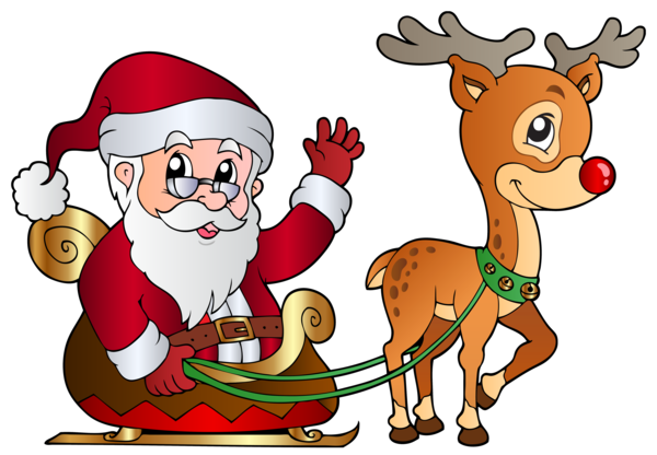 Transparent Rudolph Santa Claus Reindeer Christmas Ornament Tail for Christmas