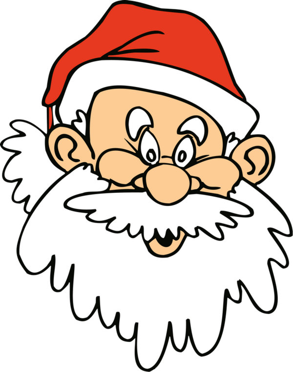 Transparent Christmas Day Santa Claus Christmas Tree White Facial Expression for Christmas
