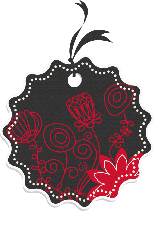 Transparent Visual Arts Christmas Ornament Christmas Day Red Black for Christmas