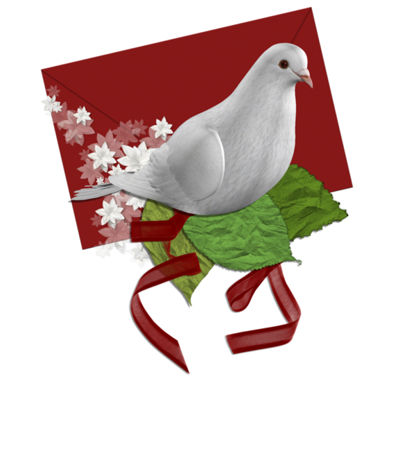 Transparent Columbidae Pin Letter Red Bird for Christmas