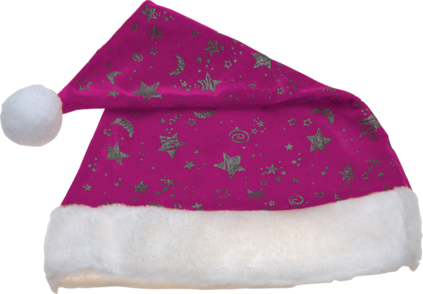 Transparent Nightcap Christmas Hat Pink Purple for Christmas