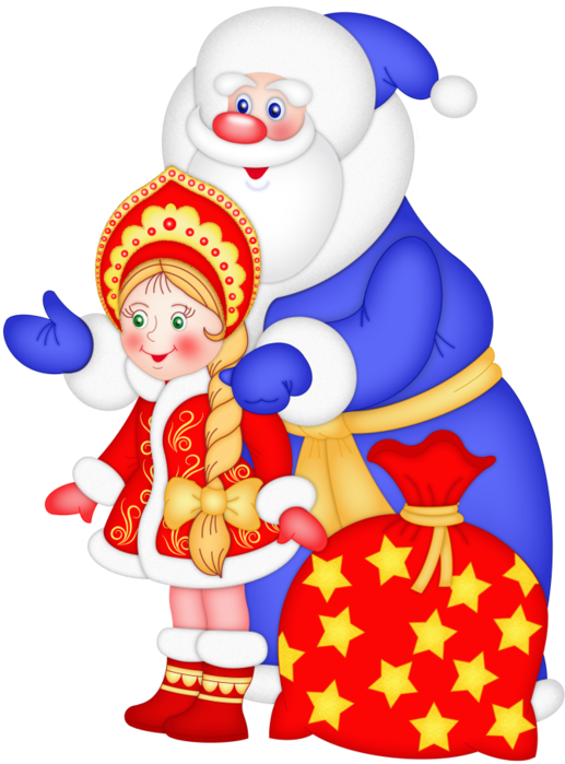 Transparent Ded Moroz Snegurochka New Year Christmas Ornament Recreation for Christmas