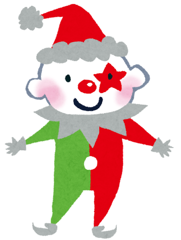 Transparent Pierrot Clown Kawasaki Christmas Santa Claus for Christmas