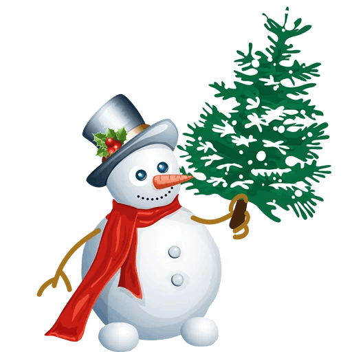 Transparent Snowman with Little Christmas Tree for Christmas