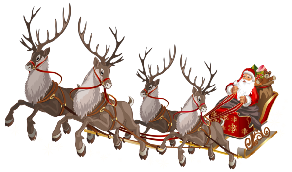 Transparent Santa Claus Reindeer Sled Christmas Decoration for Christmas