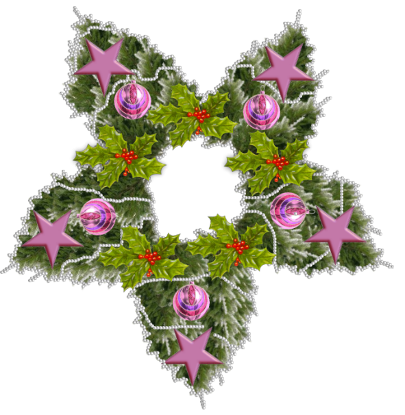 Transparent Christmas Ornament Floral Design Christmas Pink Heart for Christmas