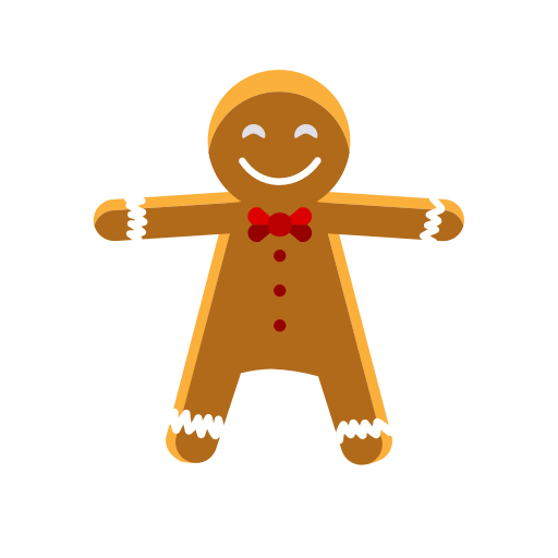 Transparent Gingerbread Man Gingerbread Christmas Cookie Yellow Orange for Christmas