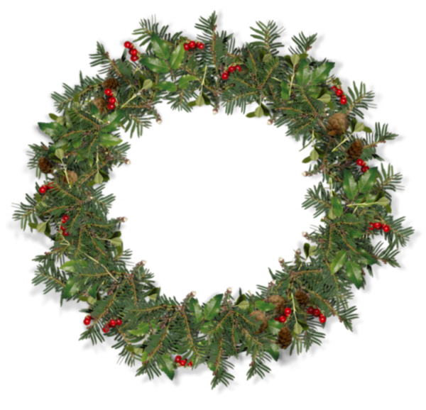 Transparent Wreath Mississippi Mud Pie Box Evergreen Fir for Christmas