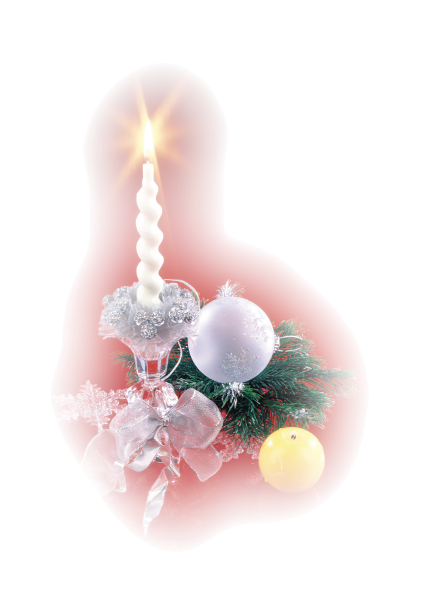 Transparent Christmas Ornament Still Life Photography Candle for Christmas