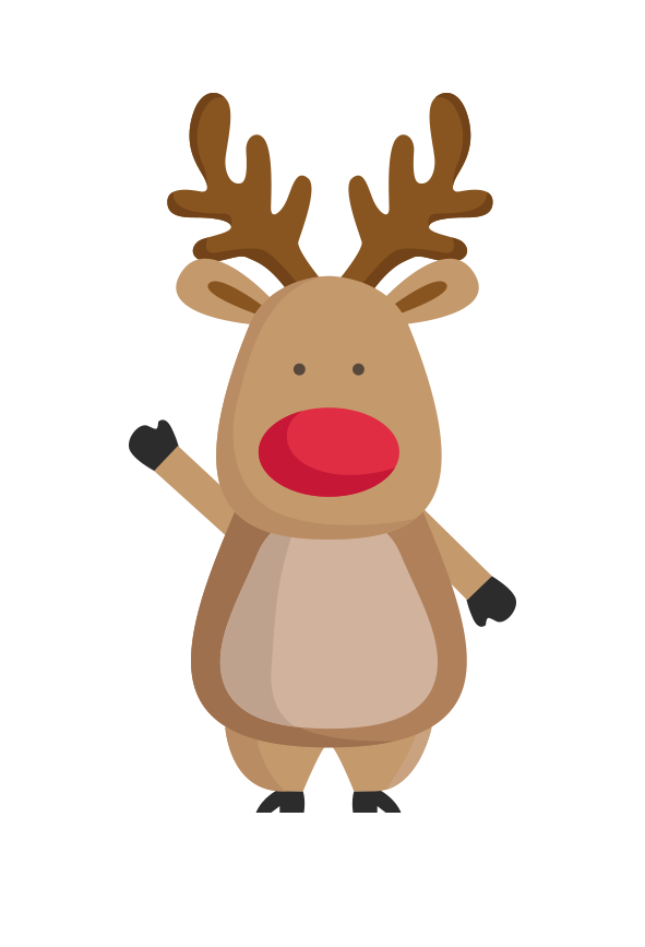 Transparent Rudolph Reindeer Santa Claus Deer Cartoon for Christmas
